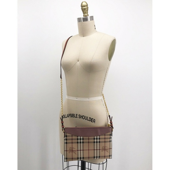 BURBERRY Peyton Crossbody Haymarket Check Bag - Picture 2 of 8
